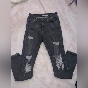 721 Levi High Rise Skinny Ripped Jeans
